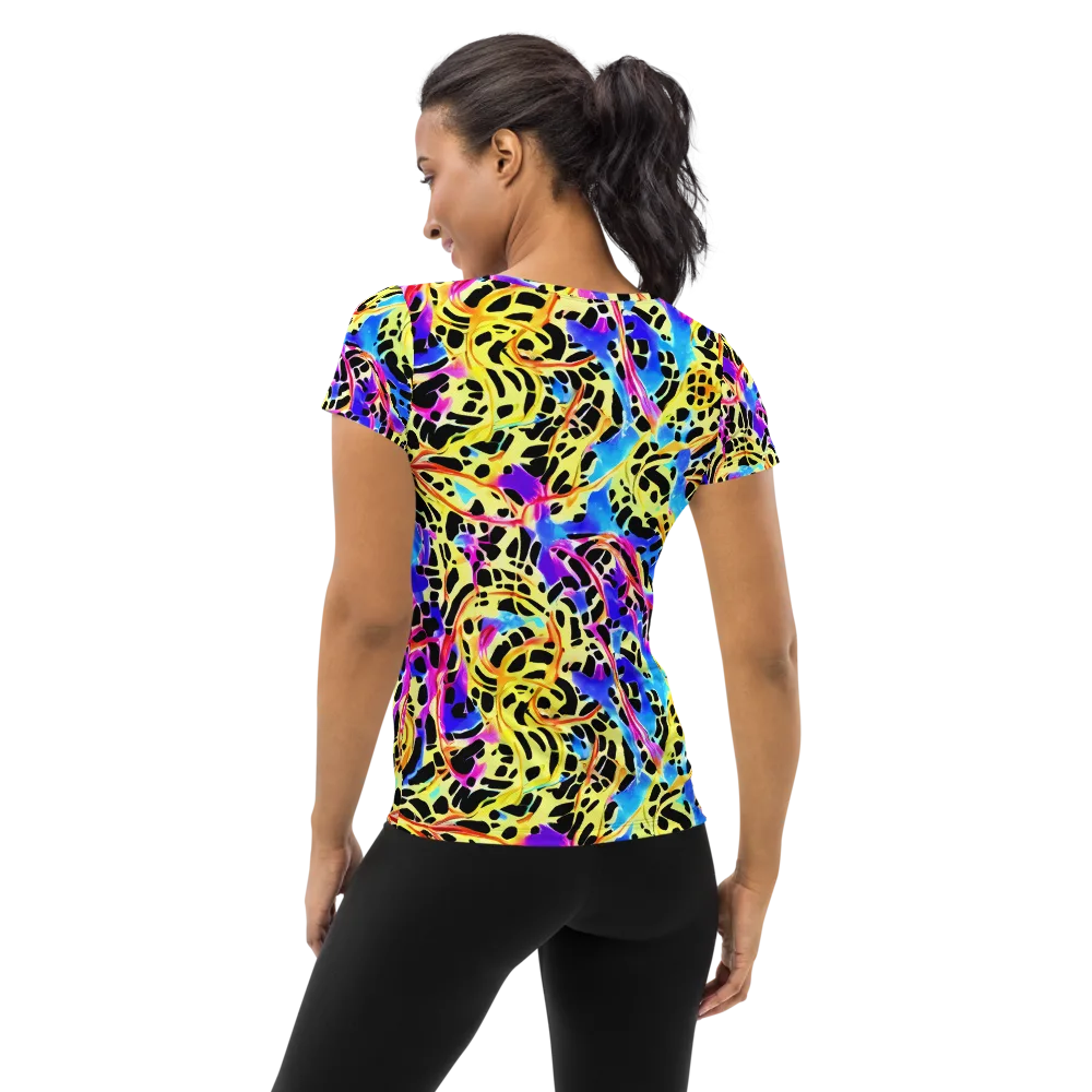 Ultraviolet Roar on Women's Athletic T-Shirt — Back