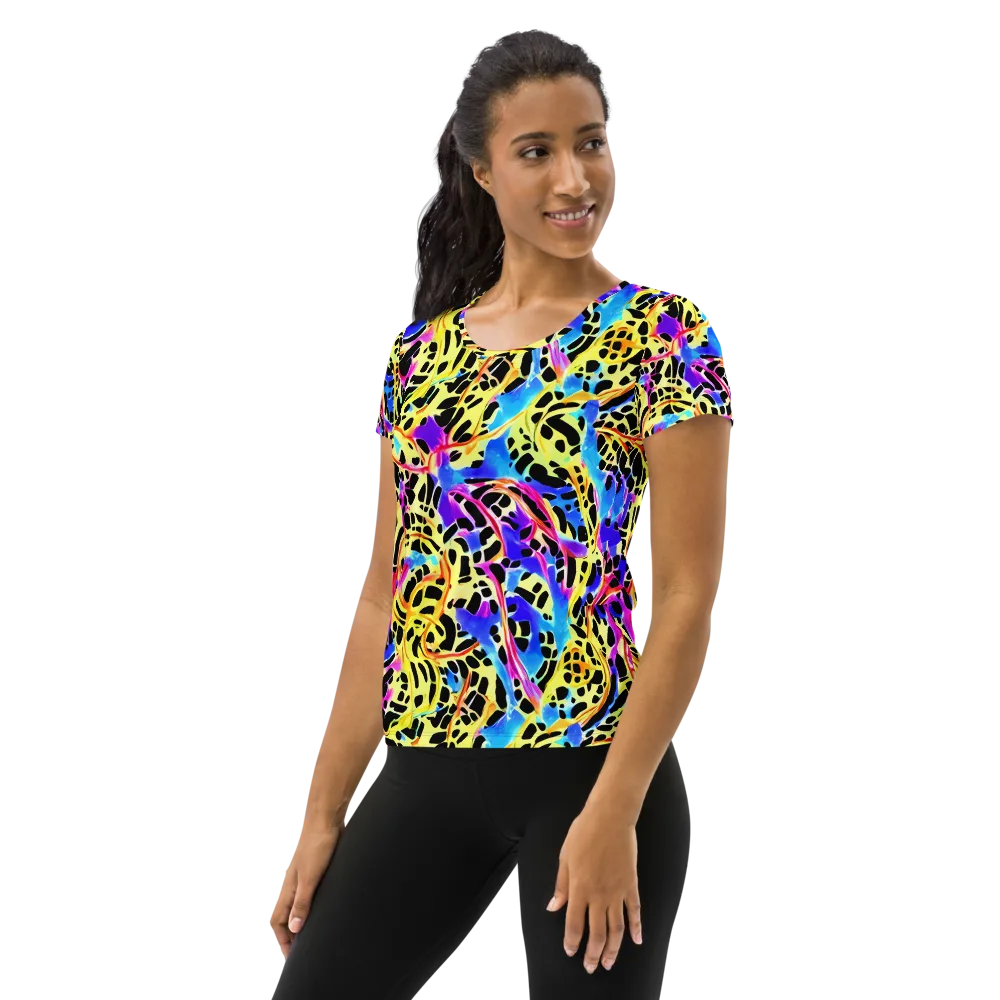 Ultraviolet Roar on Women's Athletic T-Shirt — Left