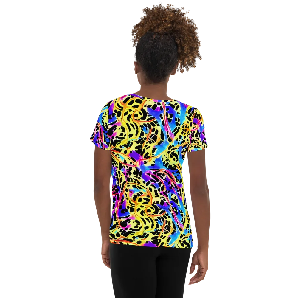 Ultraviolet Roar on Women's Athletic T-Shirt — Back