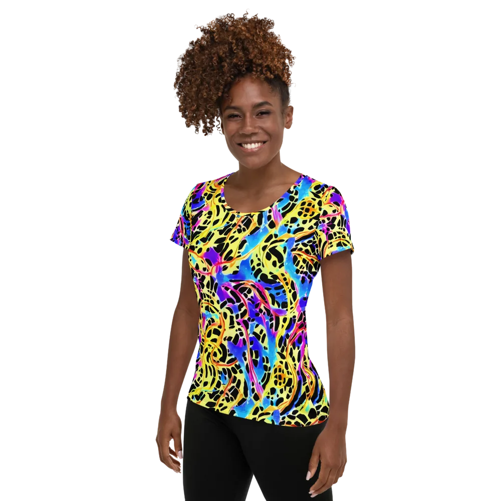 Ultraviolet Roar on Women's Athletic T-Shirt — Left