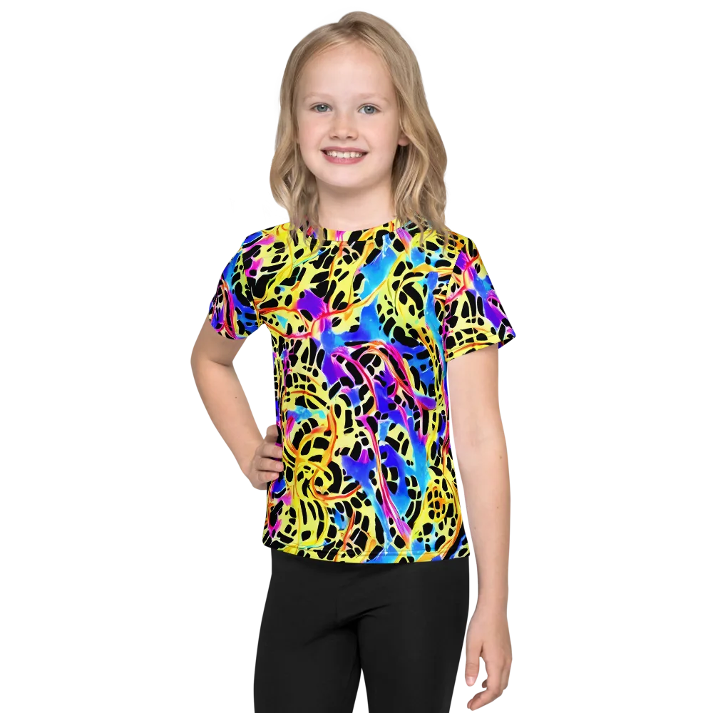 Ultraviolet Roar on Kids Crew Neck T-Shirt — Front