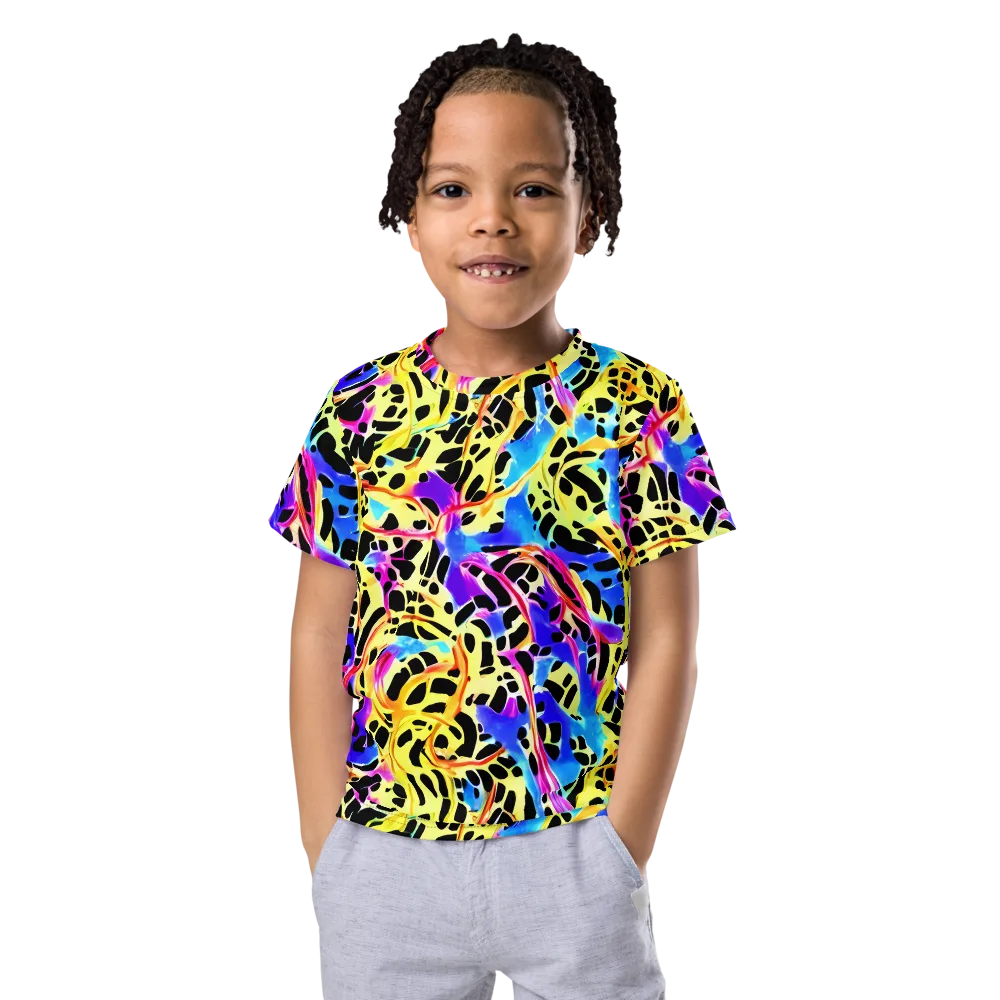 Ultraviolet Roar on Kids Crew Neck T-Shirt — Front