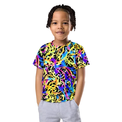 Ultraviolet Roar on a Kids Crew Neck T-Shirt