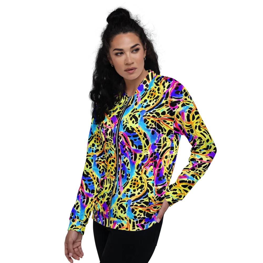Ultraviolet Roar on Bomber Jacket — Left