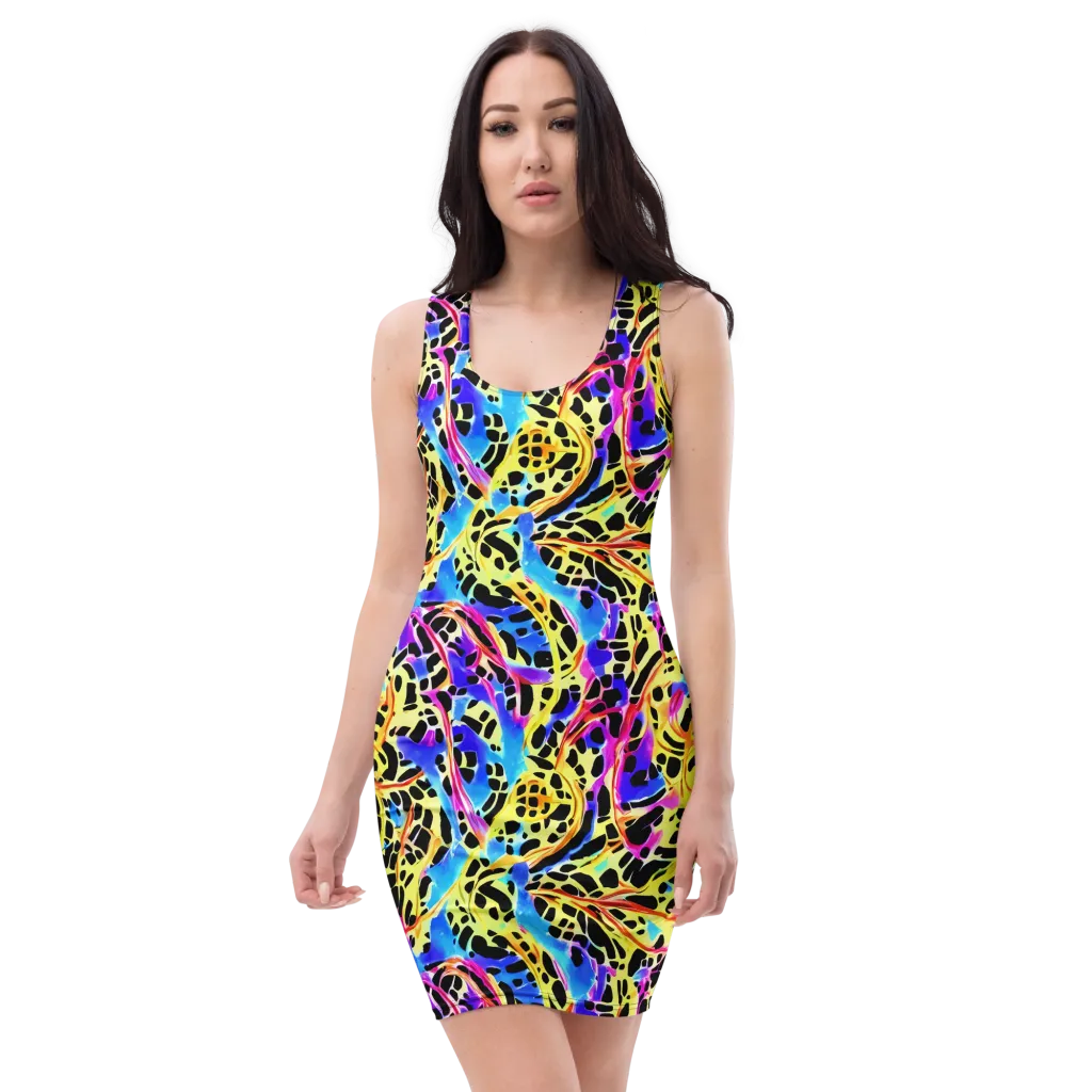 Ultraviolet Roar on Bodycon Dress — Front