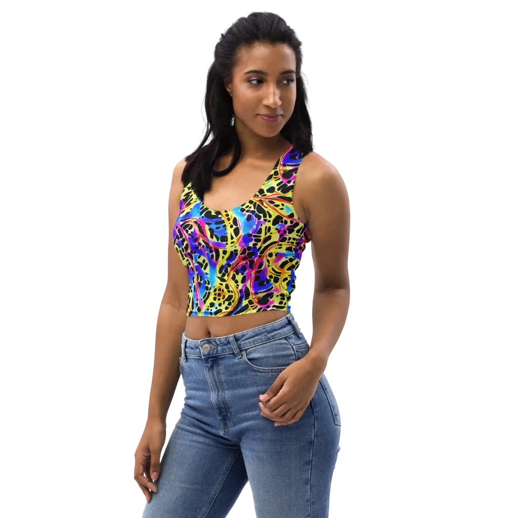 Ultraviolet Roar on Crop Top — Left Front