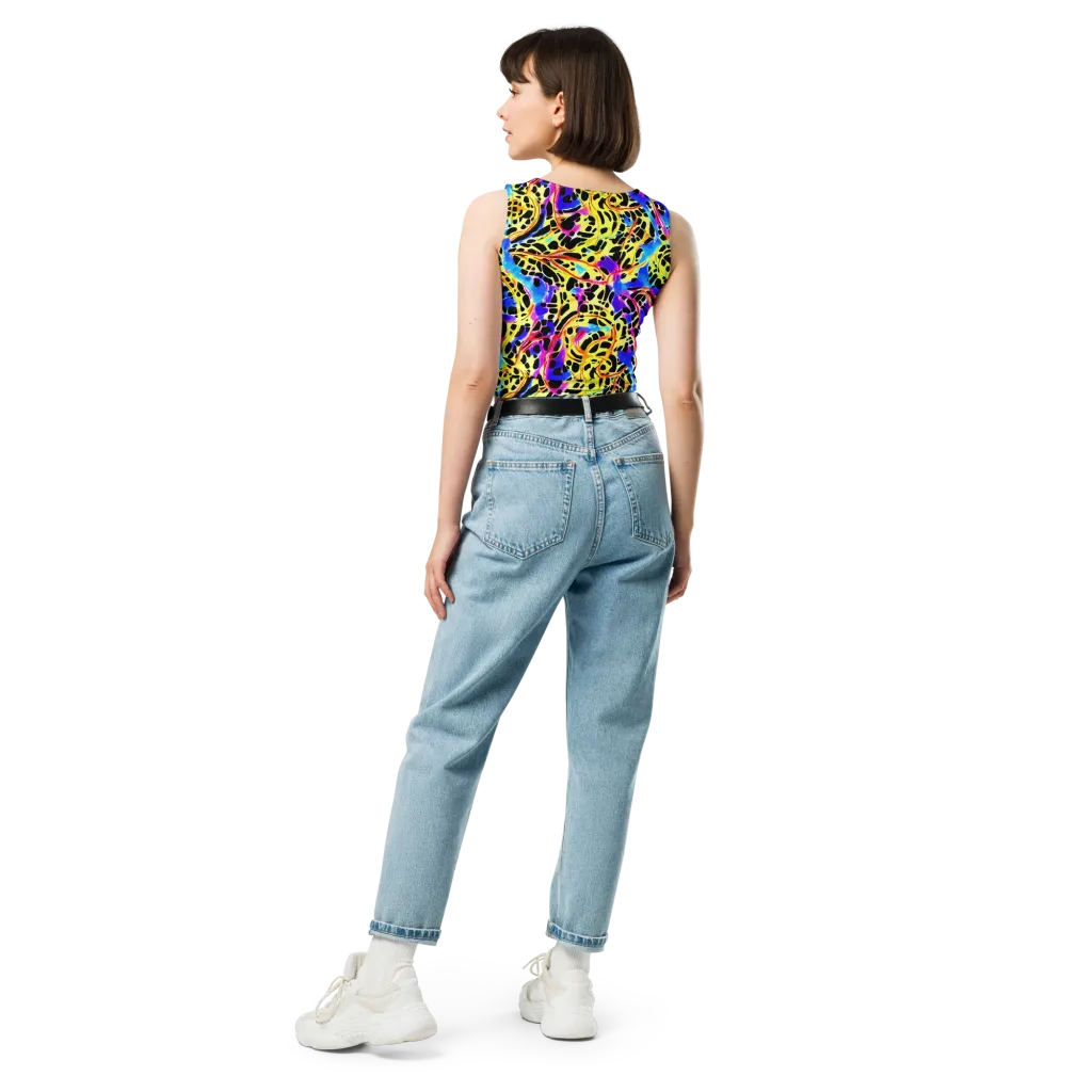 Ultraviolet Roar on Crop Top — Back