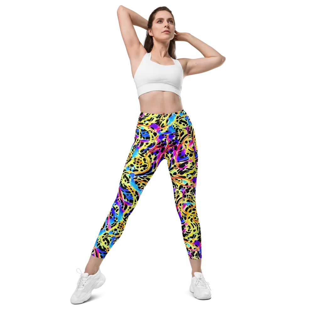 Ultraviolet Roar on Leggings with Pockets — Front