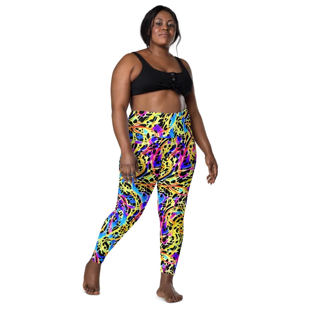 Ultraviolet Roar on Leggings with Pockets — Front