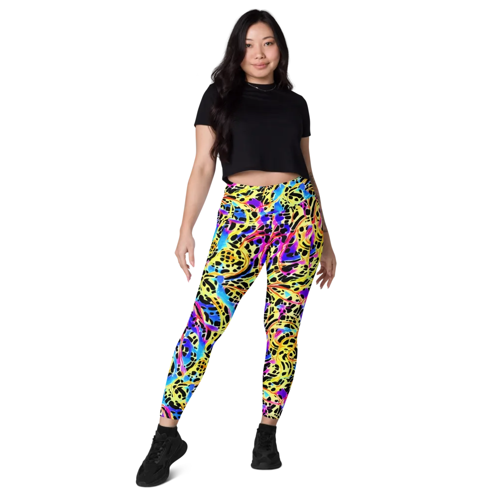 Ultraviolet Roar on Leggings with Pockets — Front