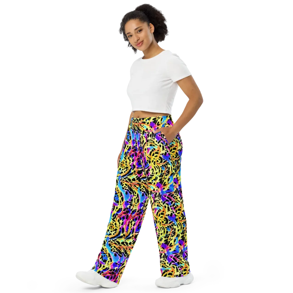 Ultraviolet Roar on Wide-Leg Pants — Left Front