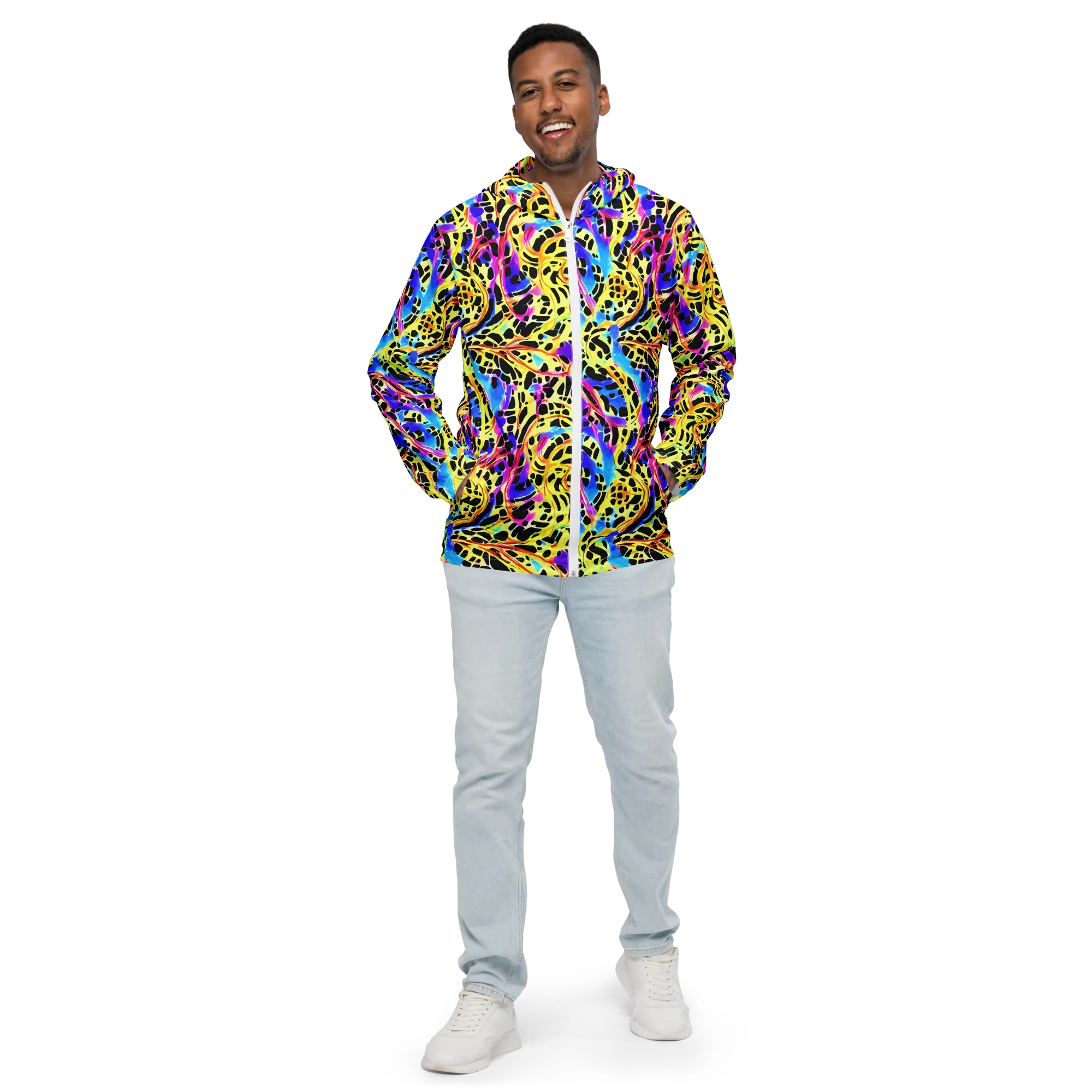 Ultraviolet Roar on Men's Windbreaker — Front
