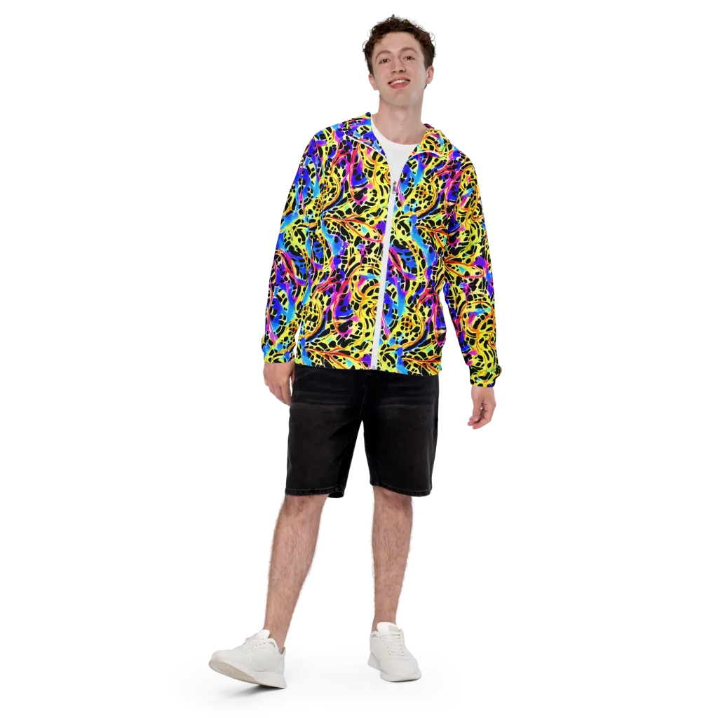 Ultraviolet Roar on Men's Windbreaker — Front