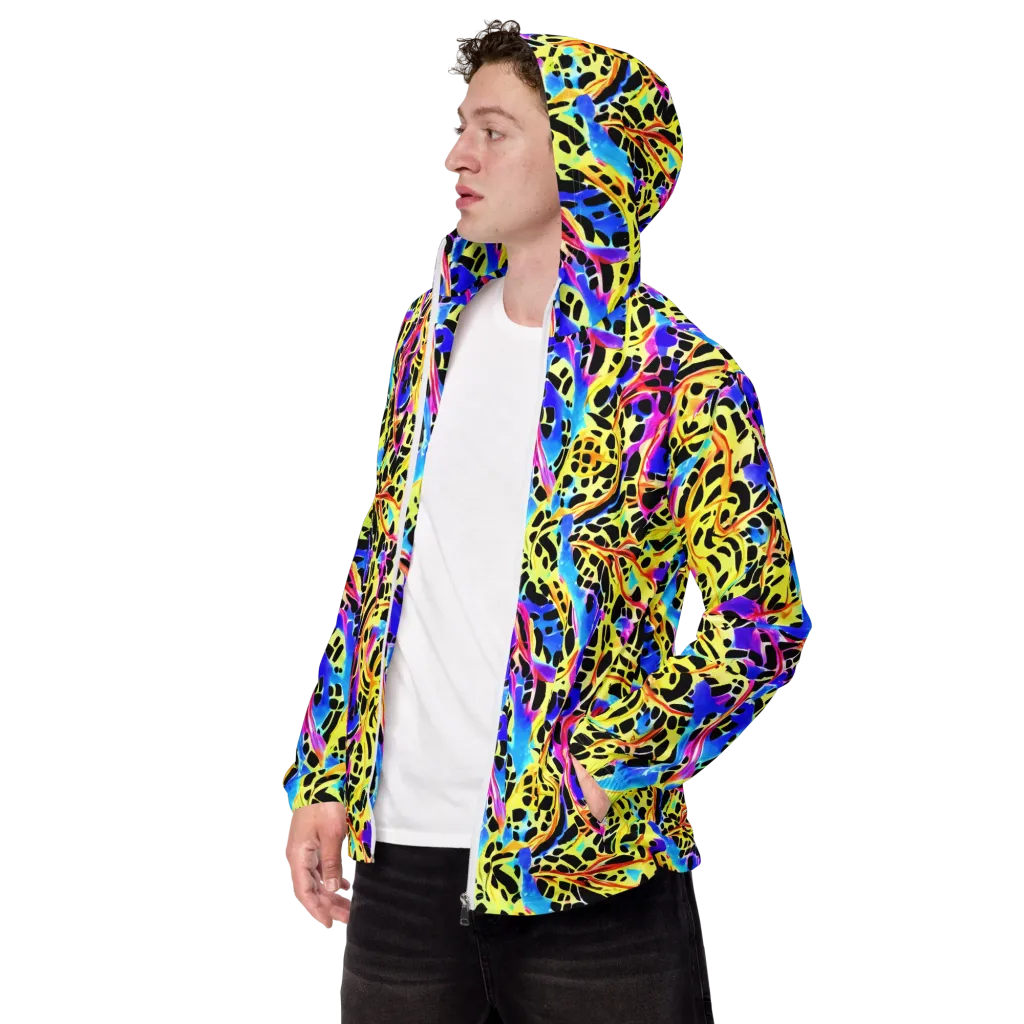 Ultraviolet Roar on Men's Windbreaker — Left Front