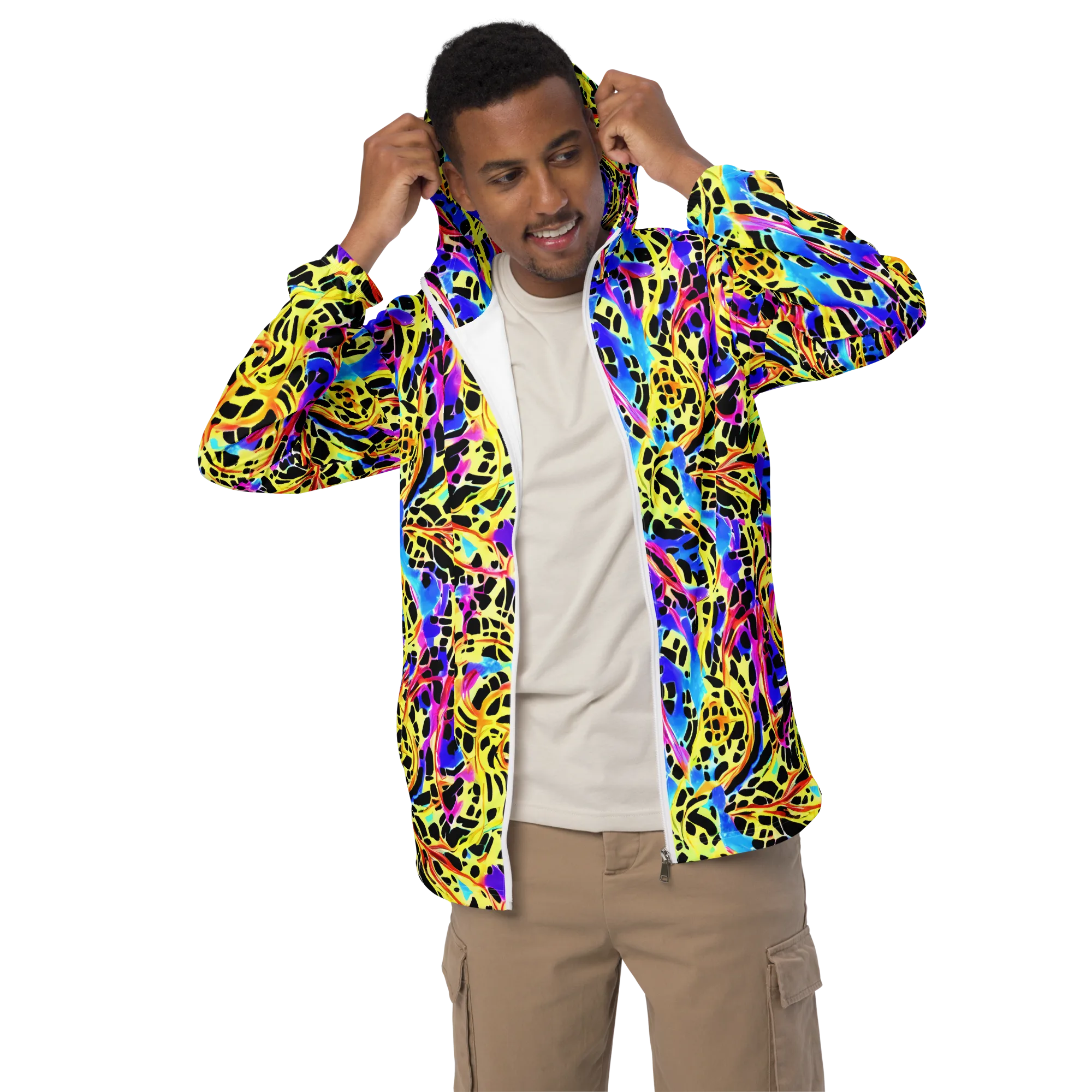 Ultraviolet Roar on Men's Windbreaker — Front