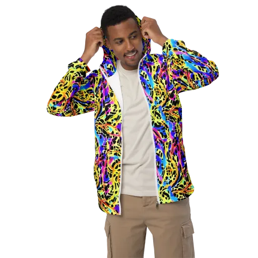 Ultraviolet Roar on a Men's Windbreaker