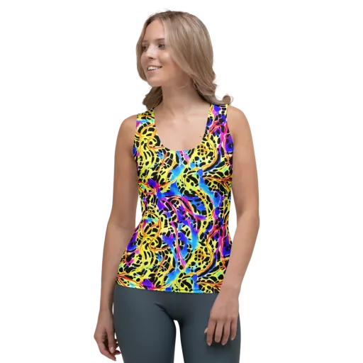 Ultraviolet Roar on a Women's Tank Top