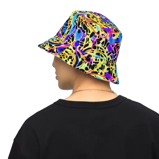 Ultraviolet Roar on a Reversible Bucket Hat