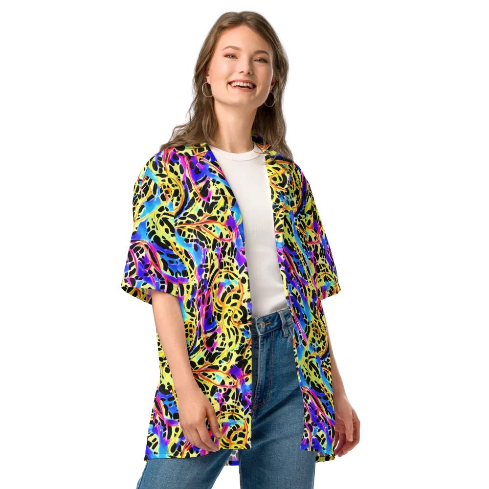 Ultraviolet Roar on Button Shirt — Front