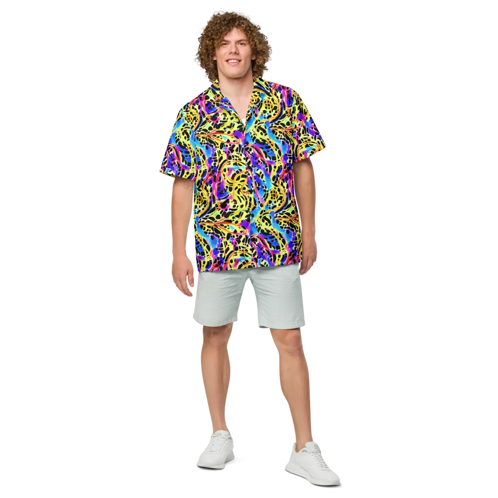 Ultraviolet Roar on Button Shirt — Front