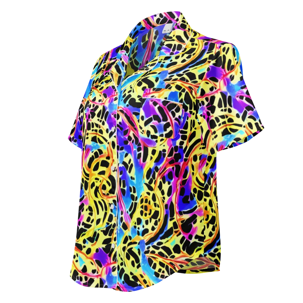 Ultraviolet Roar on Women's Short Sleeve Pajama Top — Left Front