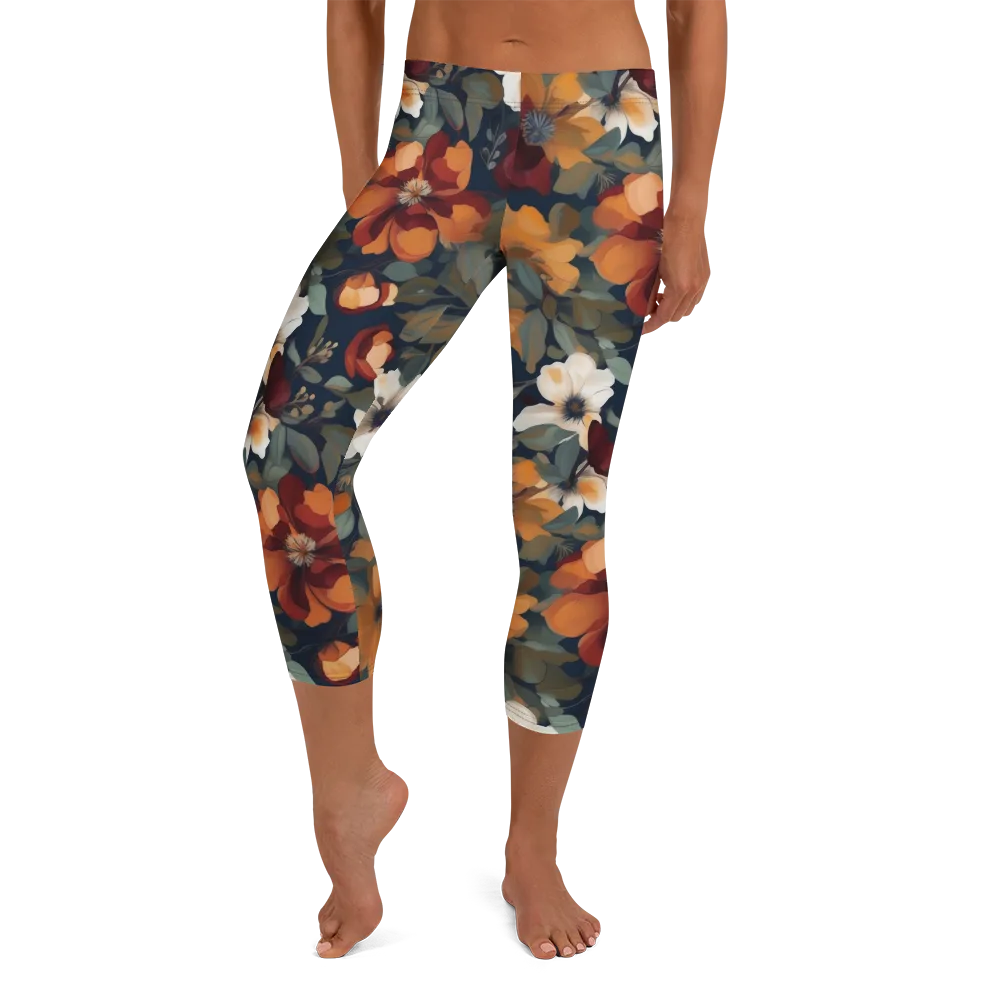 Autumn Velvet on Capri Leggings — Front