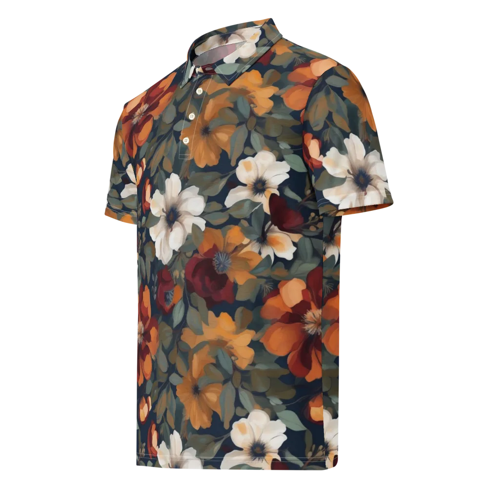 Autumn Velvet on Men's Slim Fit Polo Shirt — Left Front