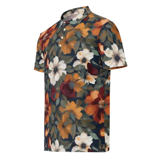 Autumn Velvet on a Men's Slim Fit Polo Shirt