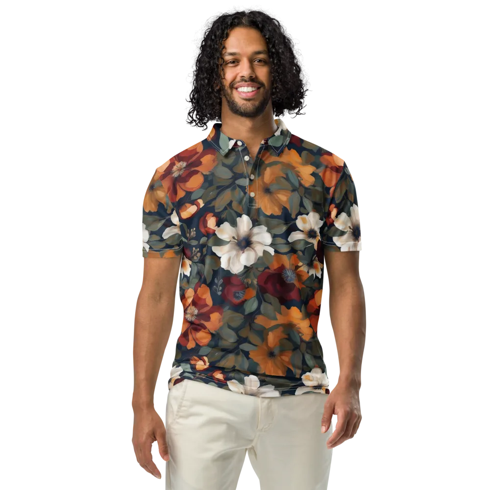 Autumn Velvet on Men's Slim Fit Polo Shirt — Front
