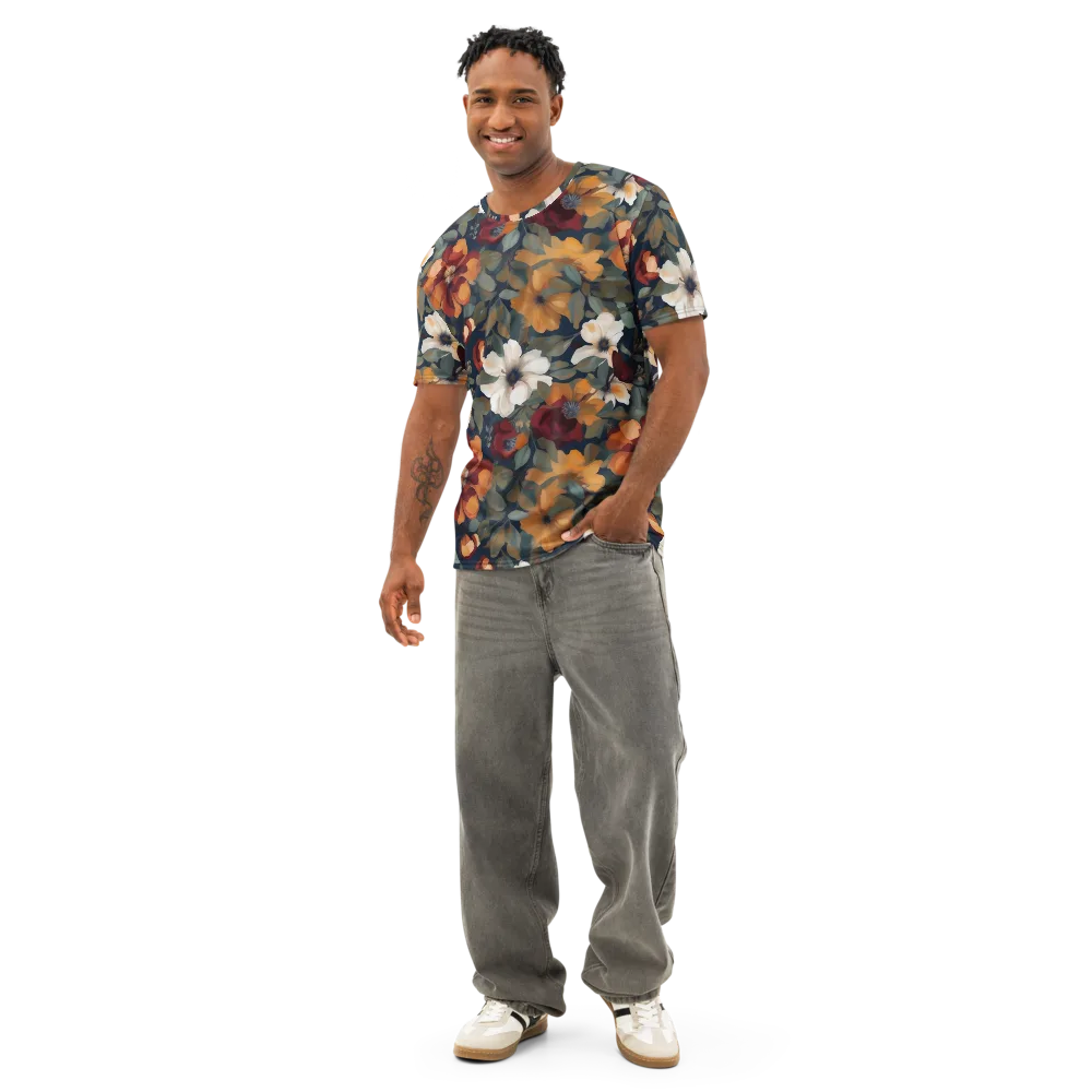Autumn Velvet on Men's Cotton Crew Neck T-Shirt — Front