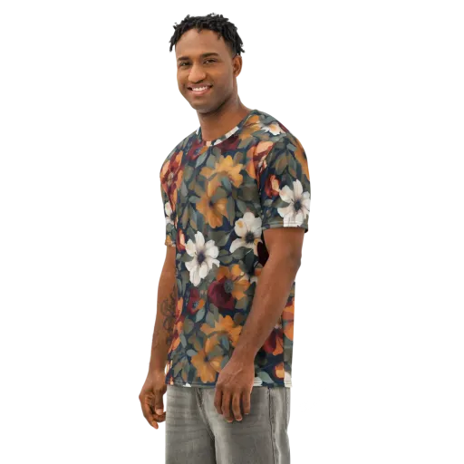 Autumn Velvet on a Men's Cotton Crew Neck T-Shirt