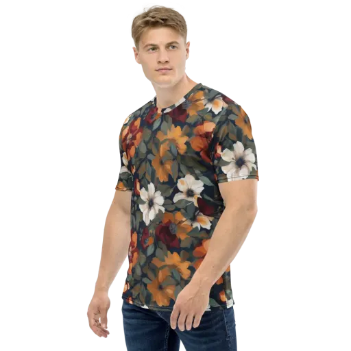 Autumn Velvet on a Men's Crew Neck T-Shirt