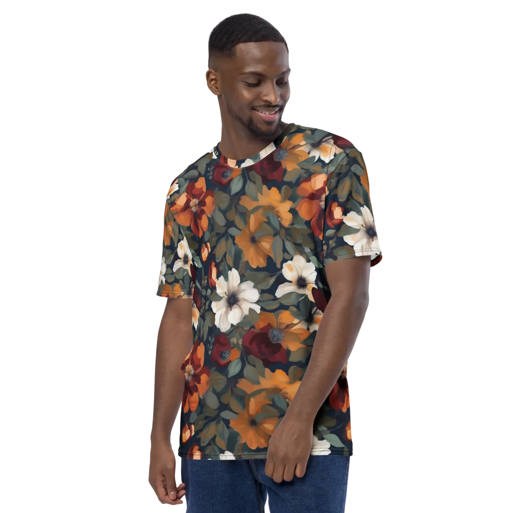 Autumn Velvet on Men's Crew Neck T-Shirt — Left