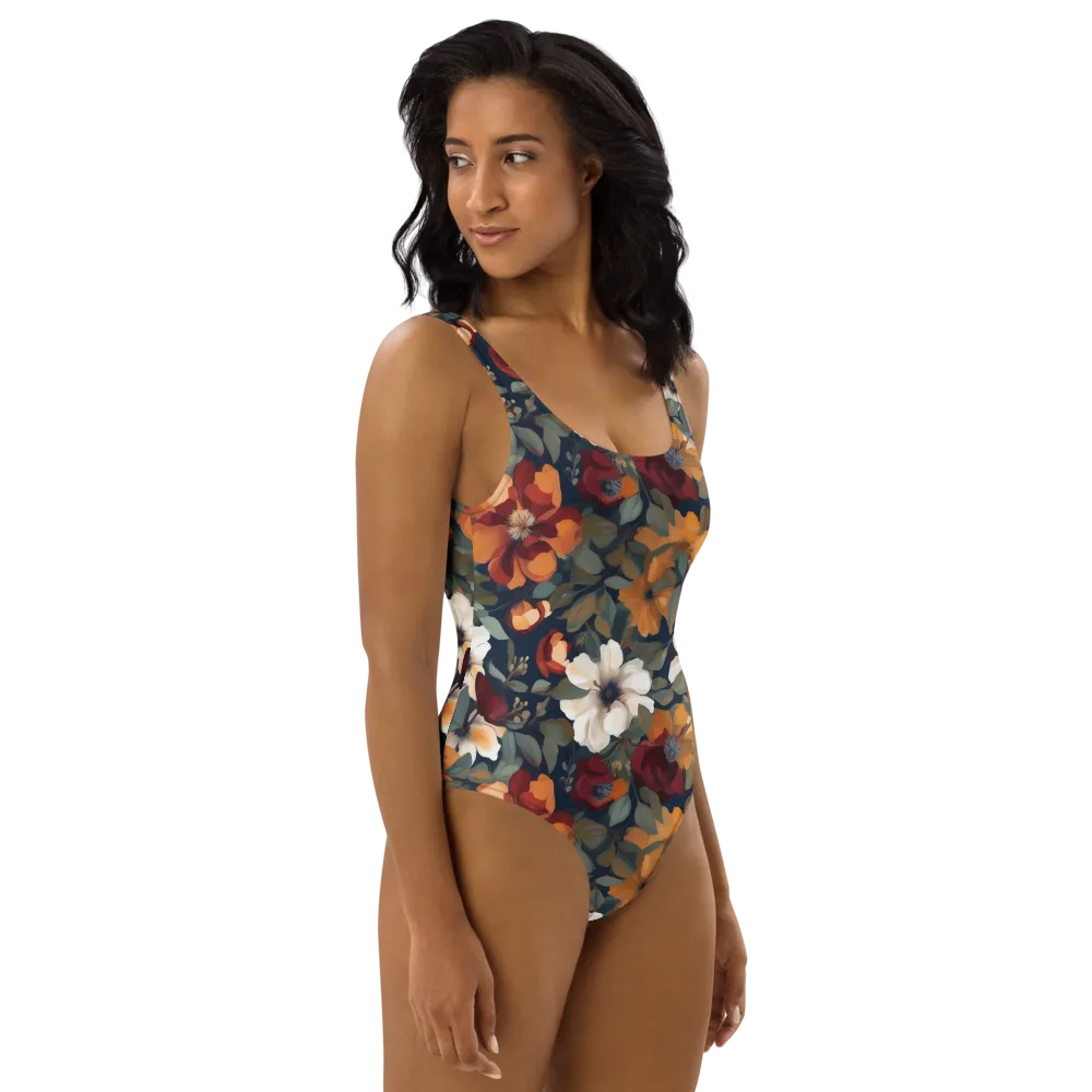 Autumn Velvet on One-Piece Swimsuit — Right