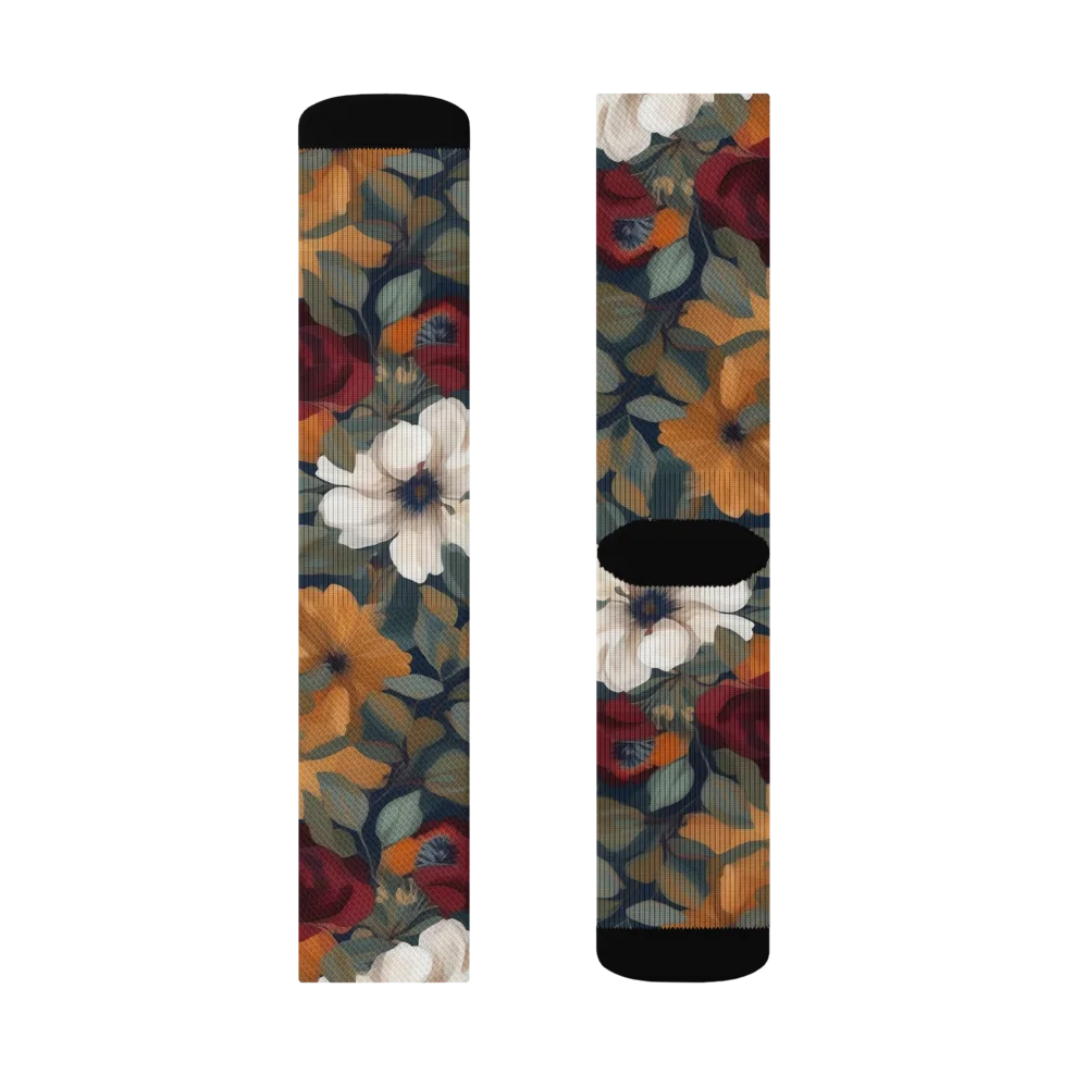 Autumn Velvet on Socks — Left Sock