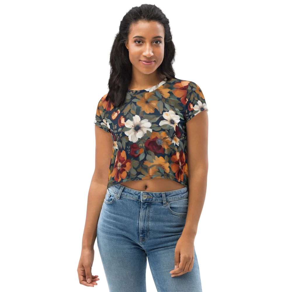 Autumn Velvet on Crop Tee — Front