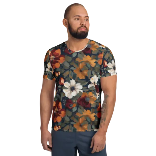 Autumn Velvet on a Men's Athletic T-Shirt