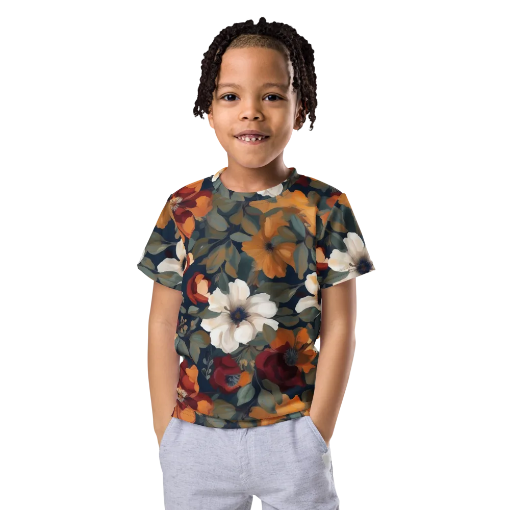 Autumn Velvet on Kids Crew Neck T-Shirt — Front
