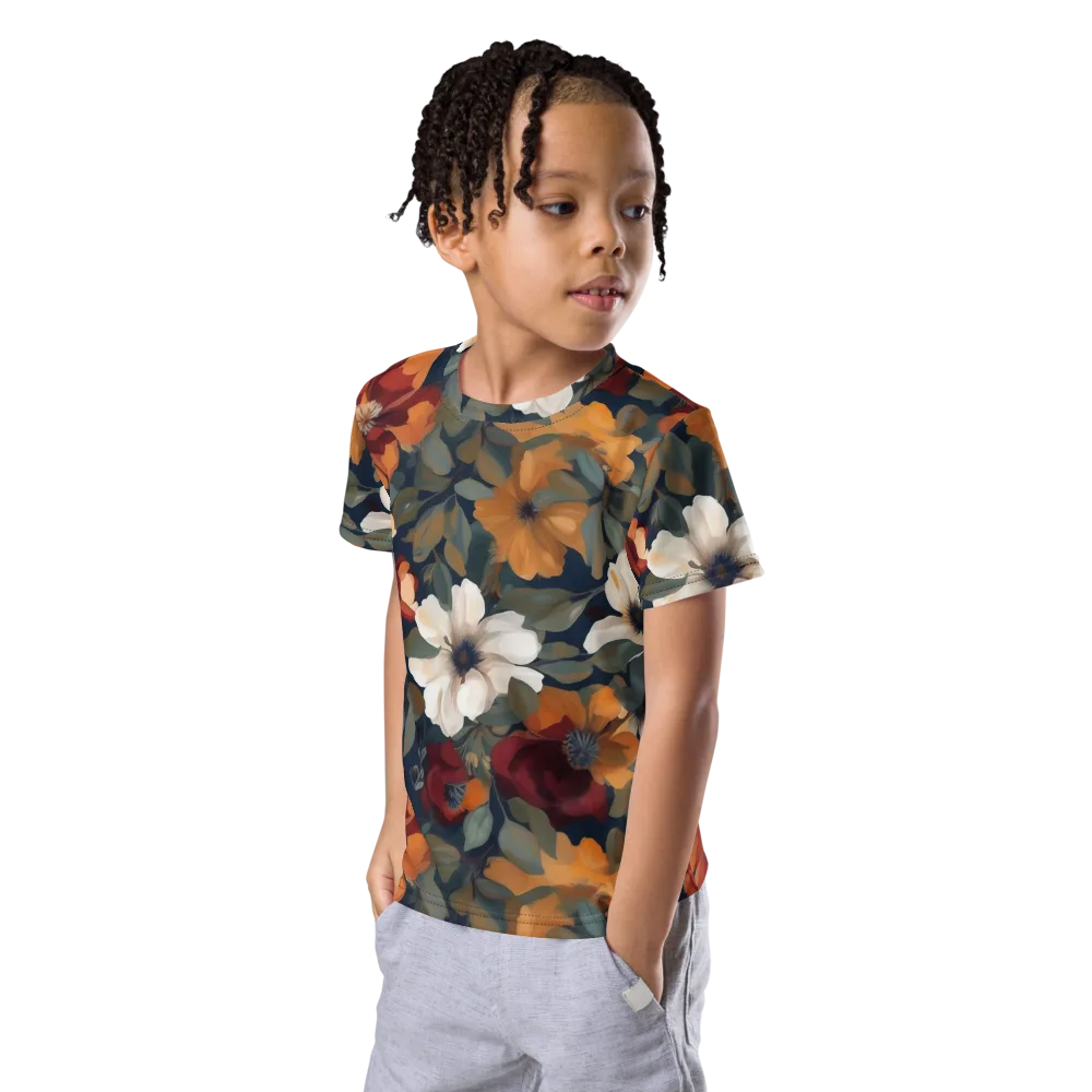Autumn Velvet on Kids Crew Neck T-Shirt — Left Front