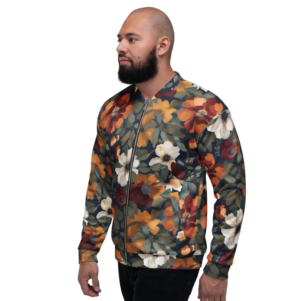 Autumn Velvet on Bomber Jacket — Left