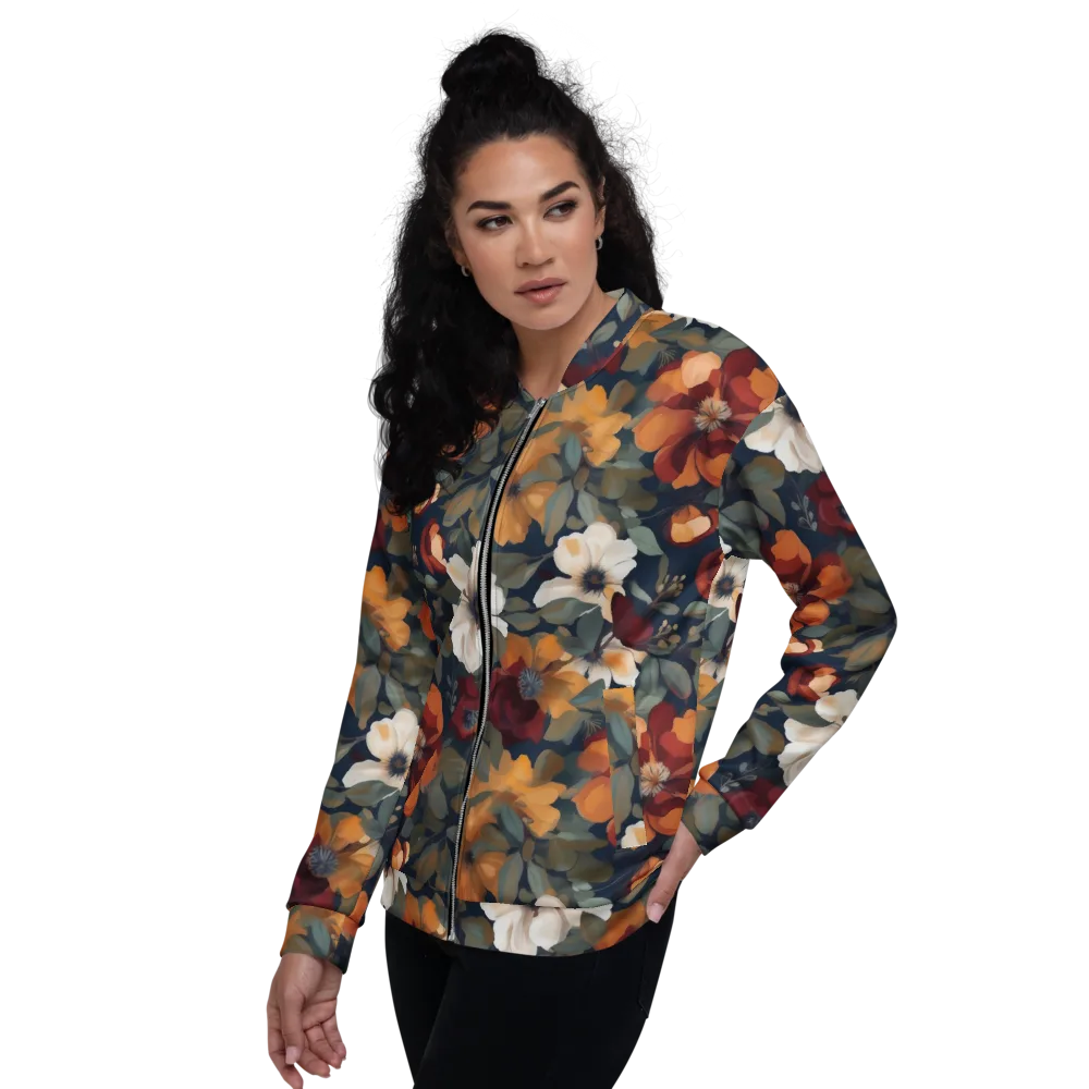 Autumn Velvet on Bomber Jacket — Left