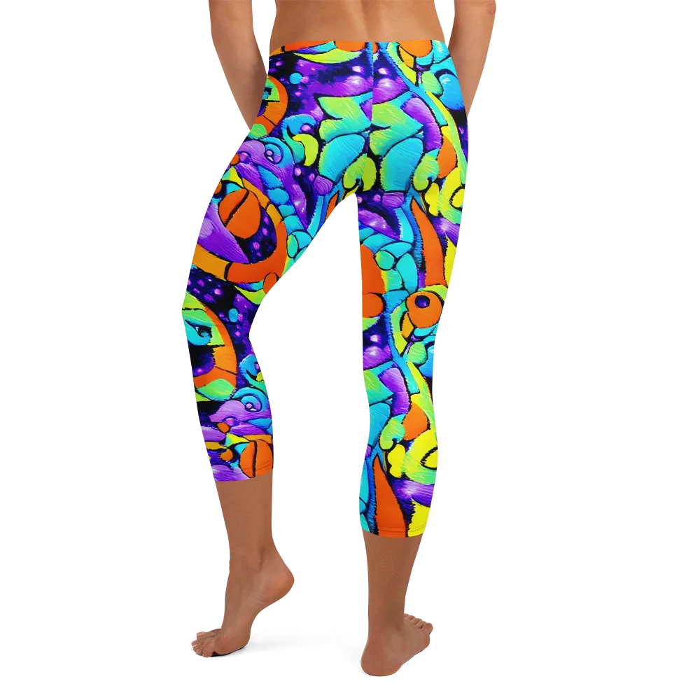 Vivid Collision on Capri Leggings — Back