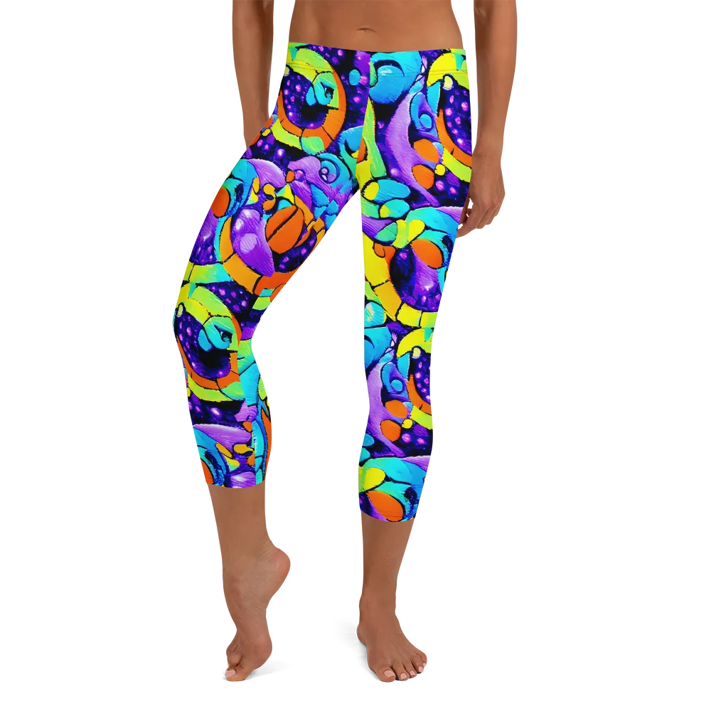 Vivid Collision on Capri Leggings — Front