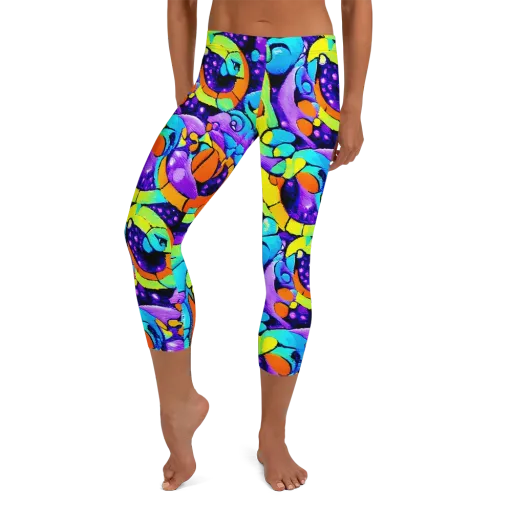 Vivid Collision on a Capri Leggings