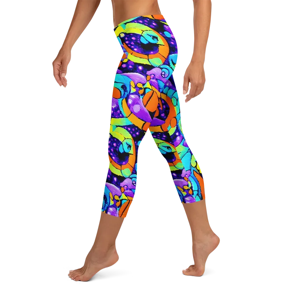 Vivid Collision on Capri Leggings — Left