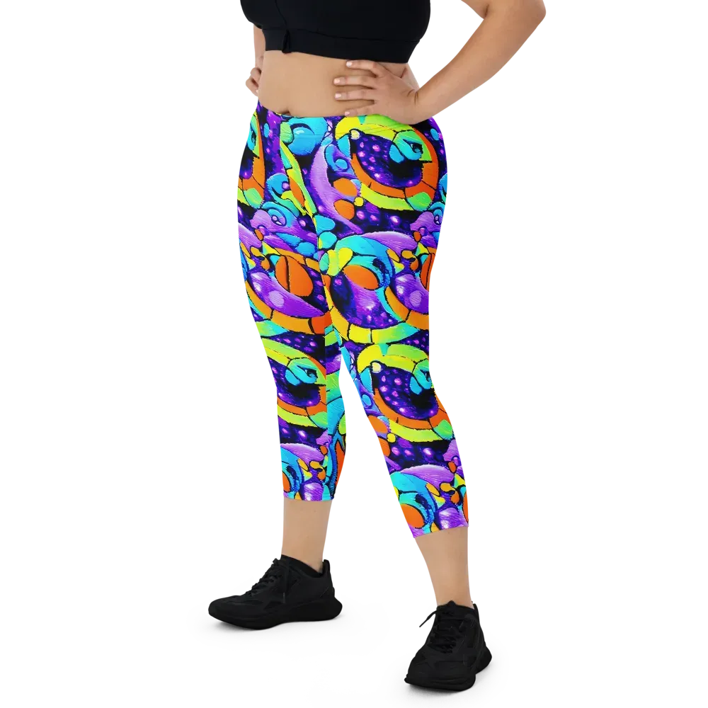 Vivid Collision on Capri Leggings — Front