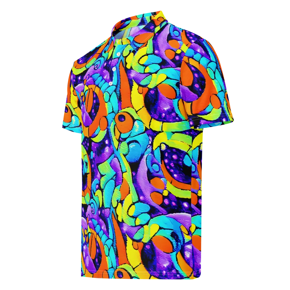 Vivid Collision on Men's Slim Fit Polo Shirt — Left Front