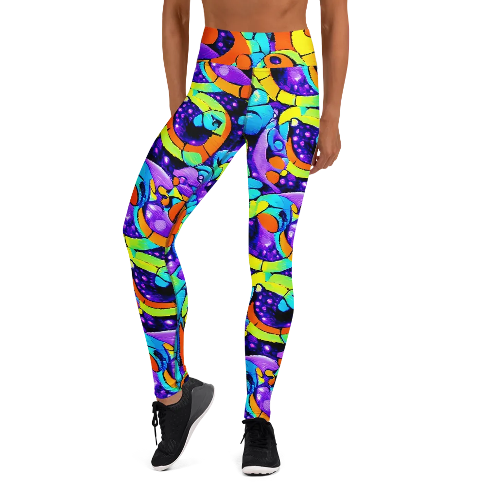 Vivid Collision on Yoga Leggings — Front
