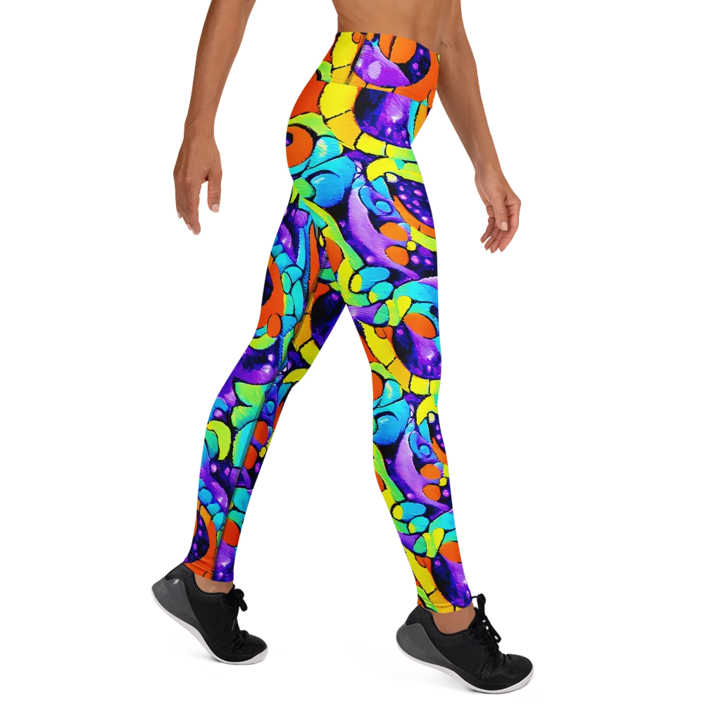 Vivid Collision on Yoga Leggings — Right