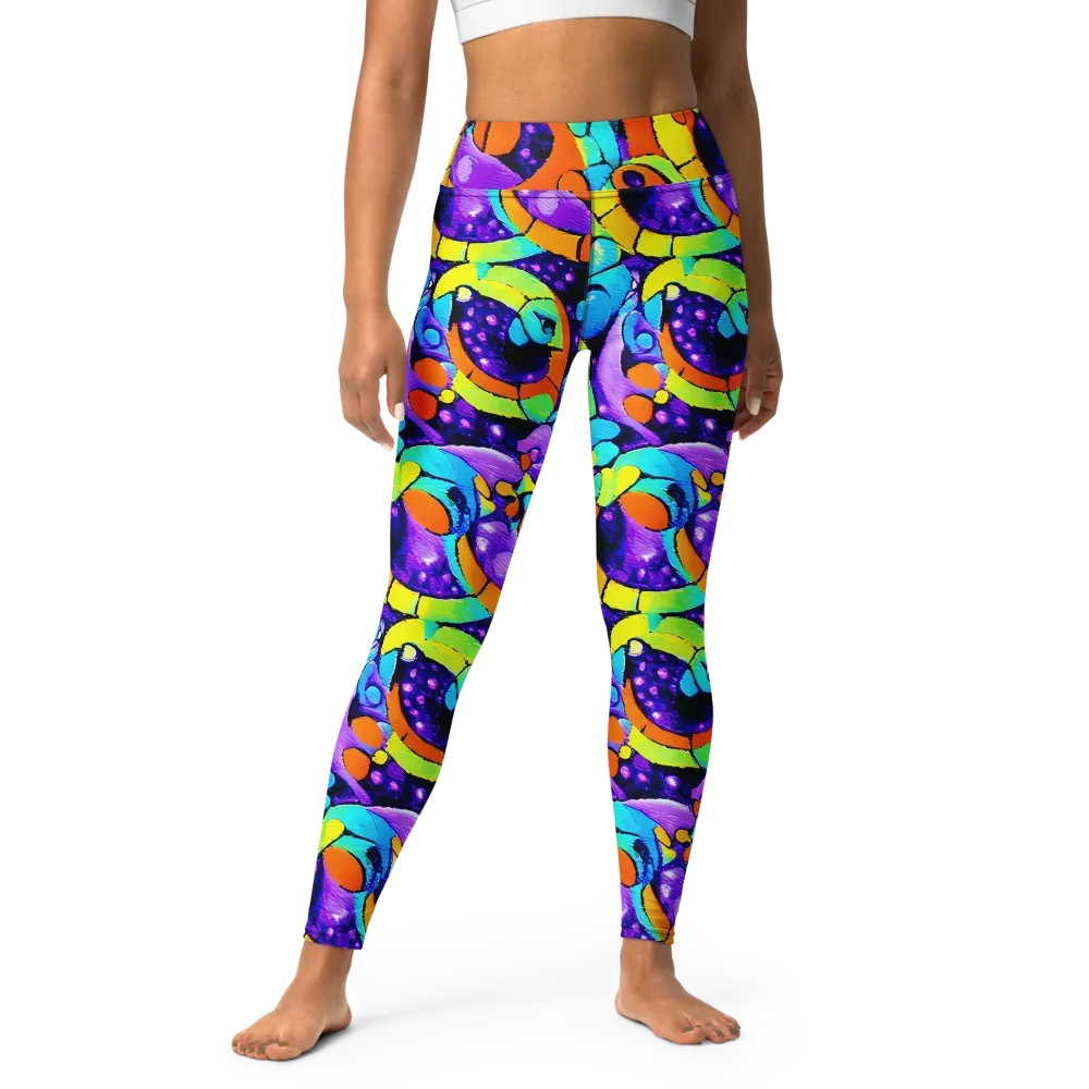 Vivid Collision on Yoga Leggings — Front